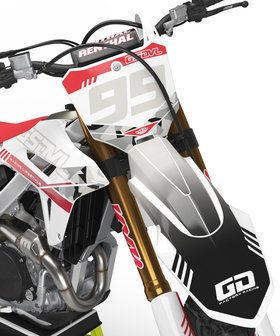 mx stickers for honda white red