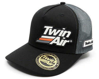 TRUCKER CAP MESH BLACK GREY tWINAIR racing by gasdevil