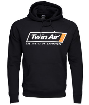 SWEATER HOODIE TWINAIR BLACK WITH ORANGE - RACING