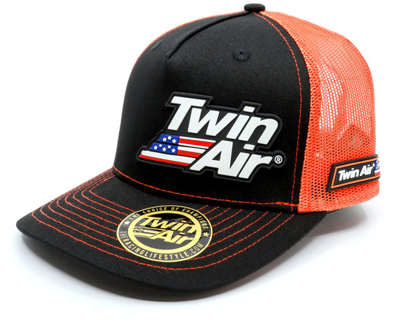 CAP TWINAIR ORANGE BLACK WITH USA FLAG